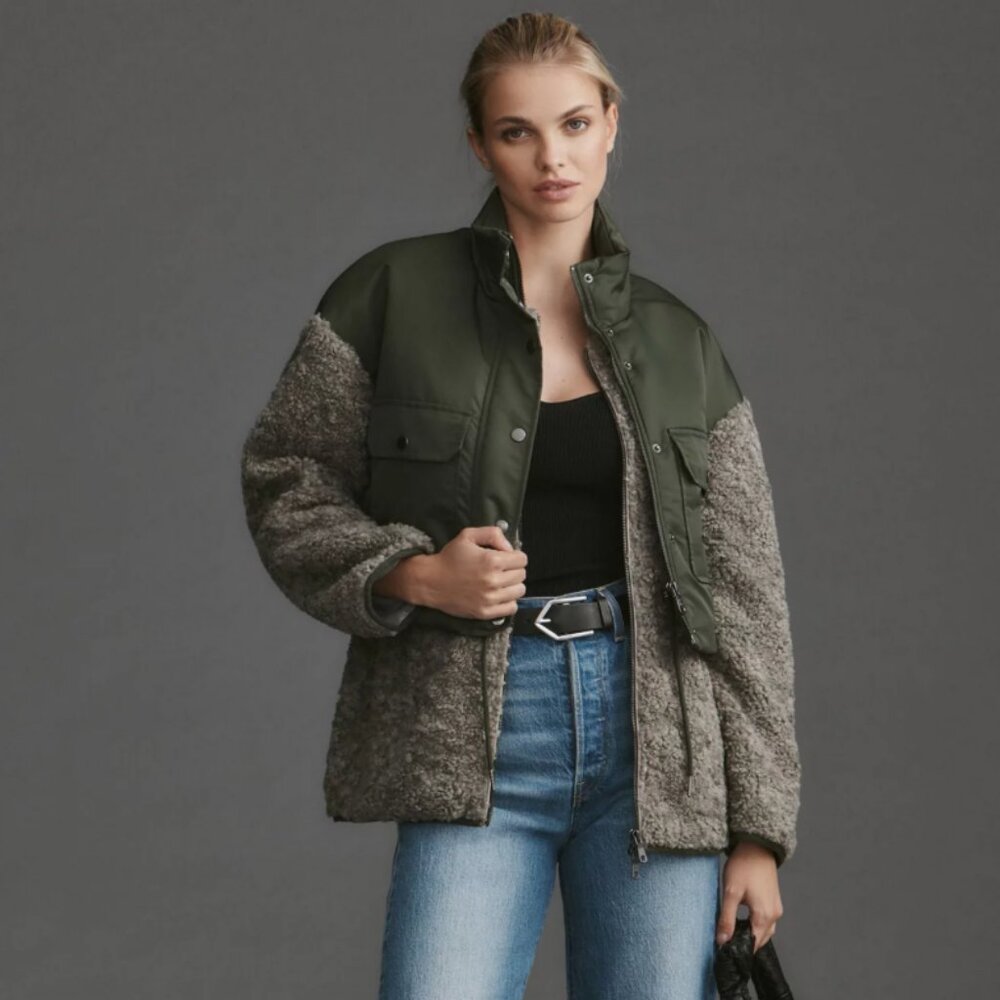 Avec Les Filles Fleece Twofer Jacket Size XS